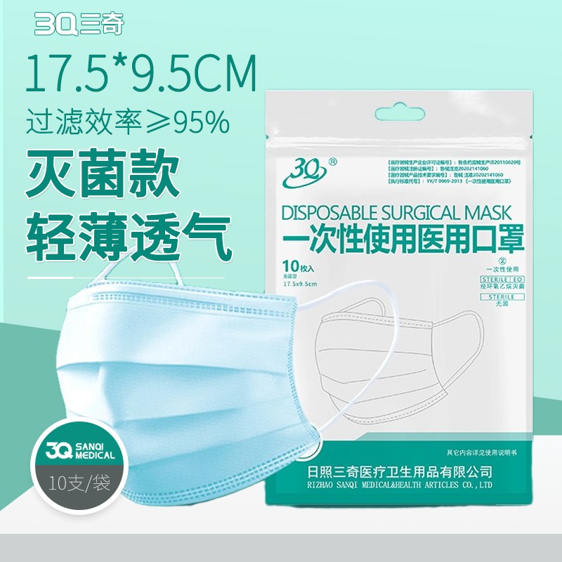 【口罩价格走势】3Q三奇医用口罩,提供全面保护