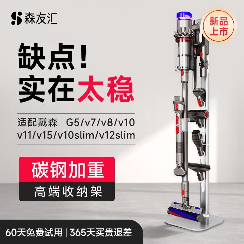 森友汇 适配戴森吸尘器支架收纳架v8v12v10slim/v7v11v15/G5免打孔充电挂架子配件 S3-高端尊享款怎么样,好用不?