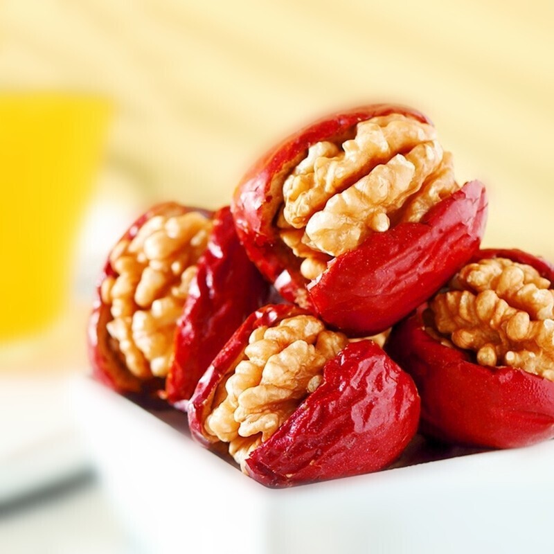 疆果乐新疆枣夹核桃仁独立包装 网红休闲零食坚果 枣夹核桃年货节礼盒 新疆红枣夹核桃仁280g