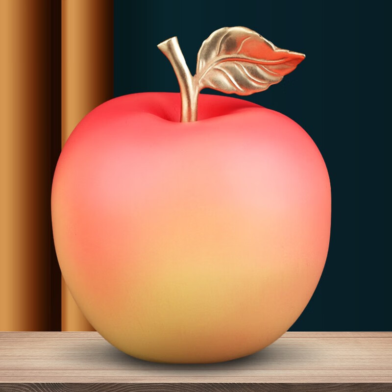 吉祥源 纯铜苹果摆件平平安安客厅办公室桌面装饰品乔迁平安果圣诞