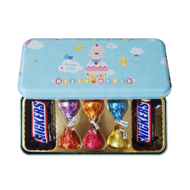 好时(hersheys) 铁盒之吻牛奶巧克力6粒 巧克2根/6个好时排块礼盒装