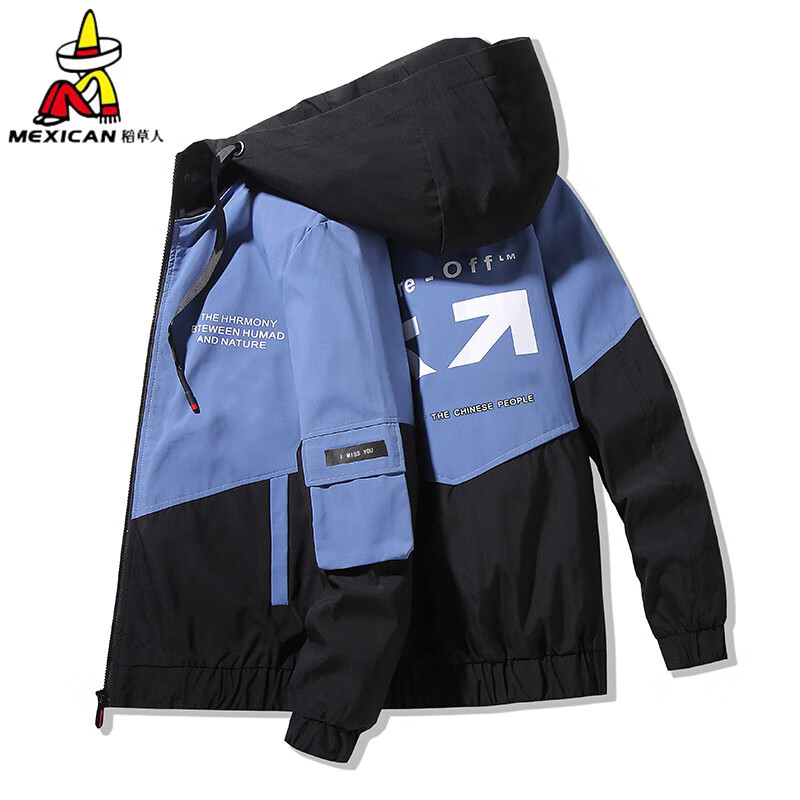 稻草人(mexican)夹克男外套春季男士潮流韩版休闲连帽上衣a436-9601