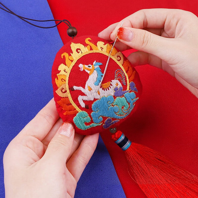 东方美绣新款刺绣diy手工自绣荷包御守符平安福香囊绣花苏绣纯手工