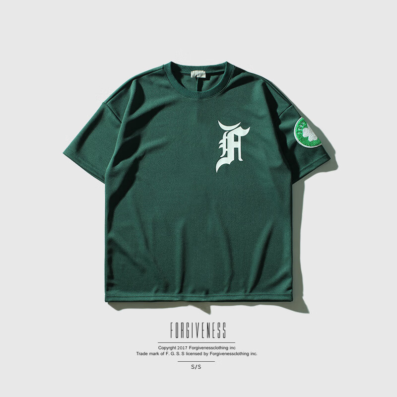 元氣小猴欧美高街潮牌嘻哈fog网眼短袖男宽松大码凯尔特人篮球运动