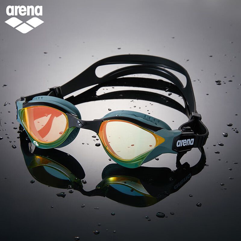 阿瑞娜（arena）进口防雾先锋徐嘉余同款游泳镜眼镜蛇专业游泳装备镜不起雾男女士 金色/绿色-官旗专供