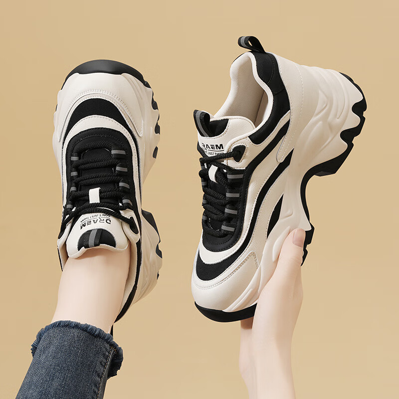 赫履helv品牌老爹鞋女2024春季新款百搭增高厚底女士复