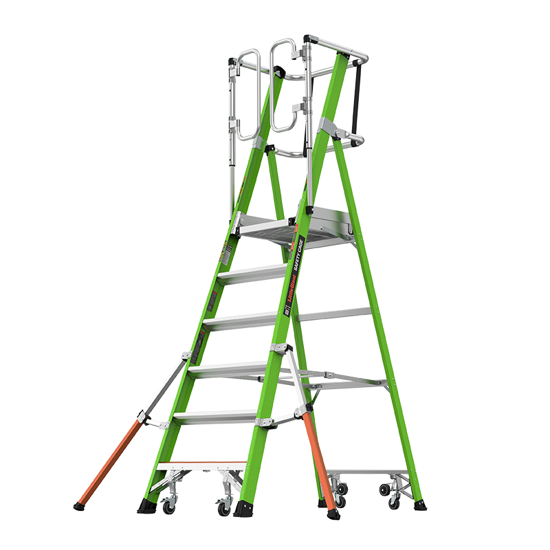 雷都捷特（LittleGiant）小巨人伸缩梯绝缘玻璃钢安全笼梯可折叠平台梯天笼梯电力电工消防 19706-146(六步笼梯)