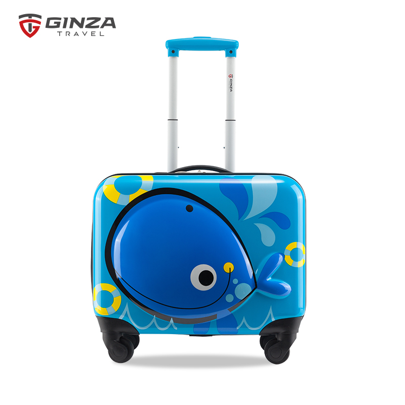 银座（GNZA）L-1505-1 儿童拉杆箱万向轮 3D可爱旅行箱 学生登机箱18英寸蓝色