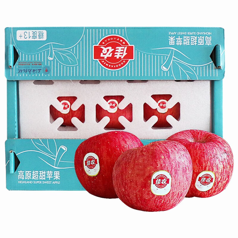 【顺丰】佳农高原超甜苹果5斤礼盒装大果 脆甜多汁新鲜水果 5斤礼盒装