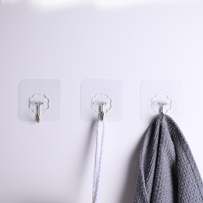 绿之源 无痕强力透明粘钩20个 免钉浴室粘钩挂衣钩免打孔挂钩帖 20个