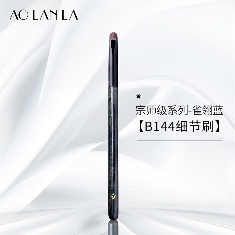 AOLANLA 宗师级8支化妆刷套装动物毛散粉腮红高光眼影刷生日礼物送女友 雀翎蓝B144眼影细节刷 1支
