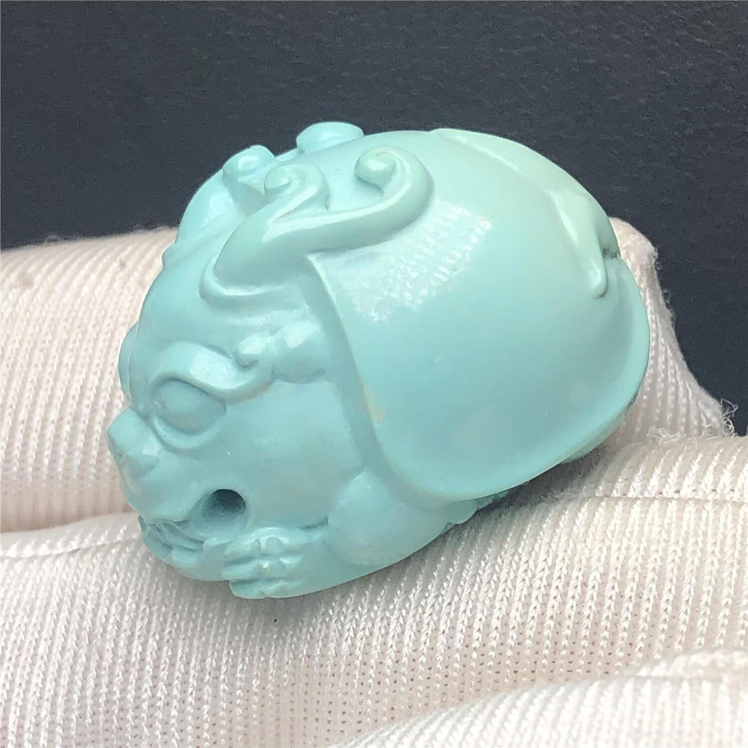 樱优精品高瓷绿松石龙龟吊坠雕刻件饰品 龙龟