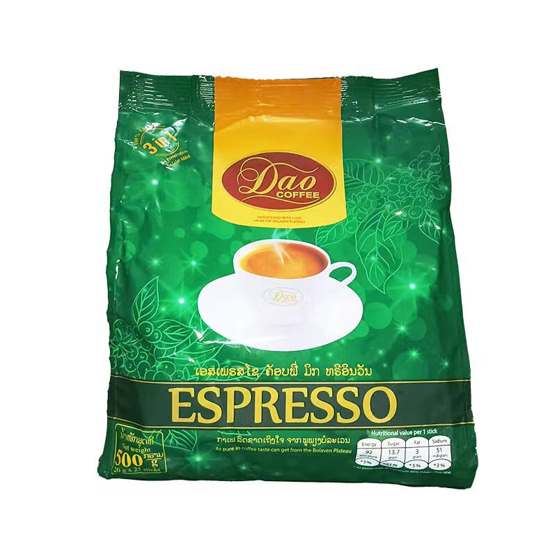 dao老挝进口dao刀牌原味咖啡500克20g*25包三合一咖啡粉速溶 绿色