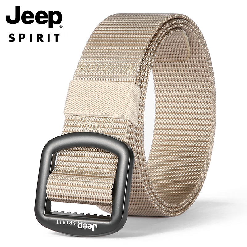 jeep spirit吉普皮带男士帆布腰带平滑扣耐用中青年尼龙时尚品牌裤带