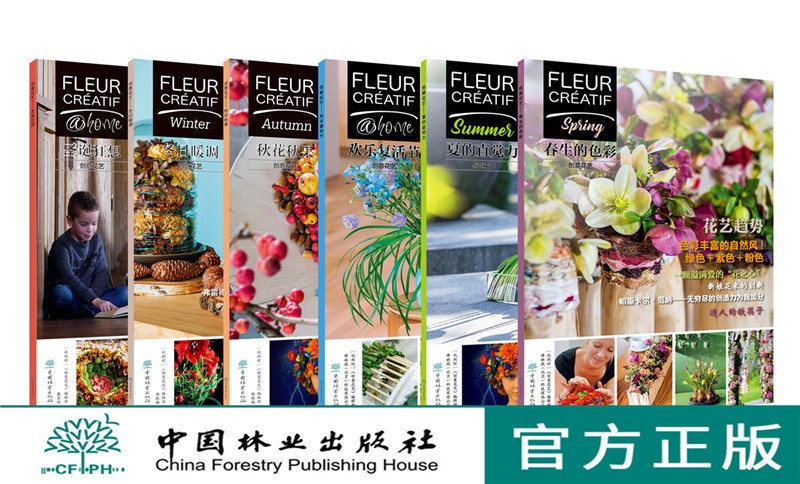 6本套装 创意花艺 冬日暖调+秋花秋果+圣诞狂想+春生的色彩+夏的直觉力+欢乐复活节