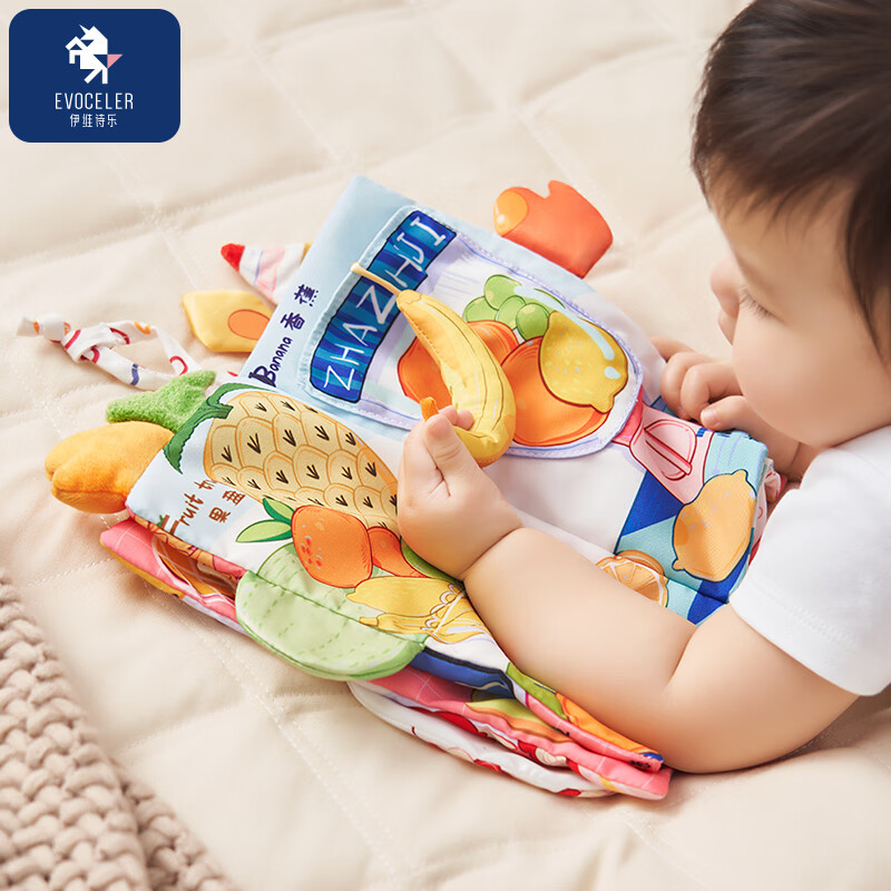 EVOCELER布书婴儿早教撕不烂可水洗宝宝布书玩具0-1岁新生儿童节礼物