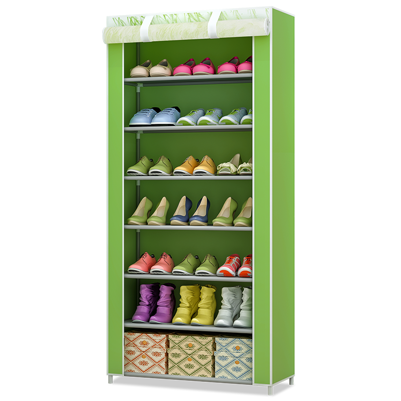 思故轩 简易鞋柜大容量单排多层鞋橱加厚无纺布防尘储物柜鞋收纳柜07C 07C-丝柳青青