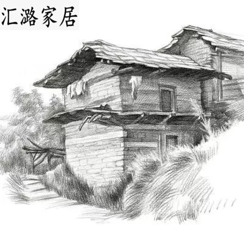 素描风景原创美术临摹卡艺术培训教学绘画基础初学风景写生48张