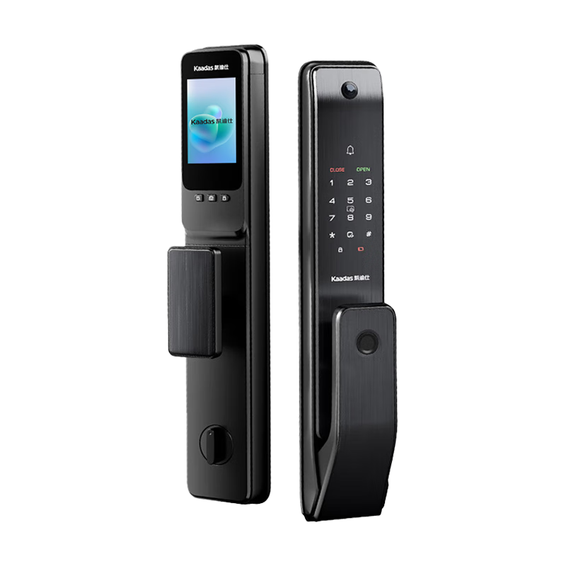 凱迪仕(KAADAS)人臉識別智能鎖Q2/Q3FVP指紋鎖全自動防盜門電子鎖貓眼可視密碼鎖 Q3VP【超清大屏+可視貓眼】