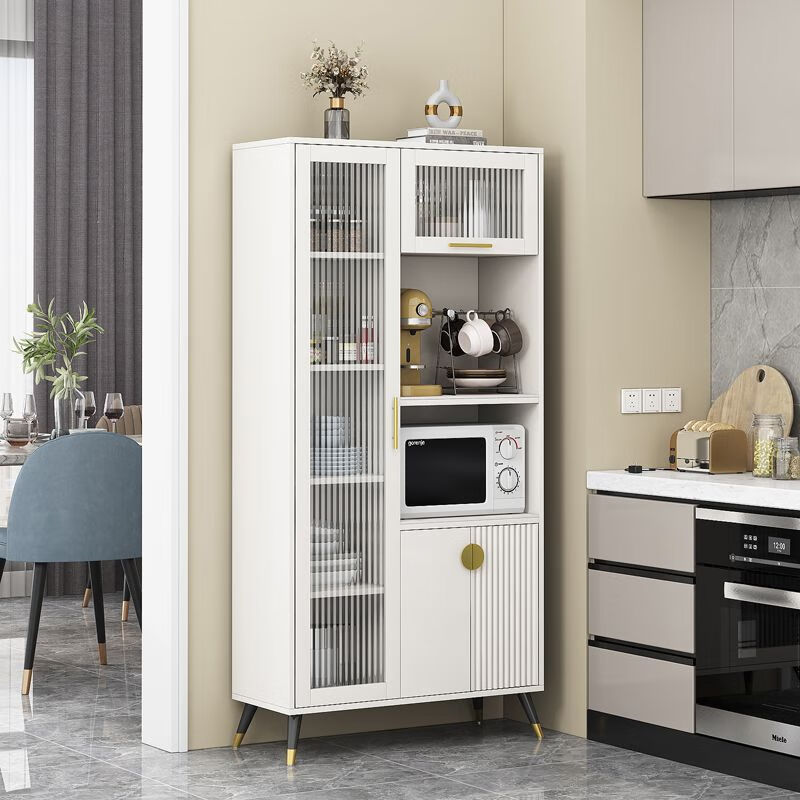 澳颜莱圣璃2023一体轻奢岩板餐边柜高柜新款靠墙小户型微波炉柜茶水柜