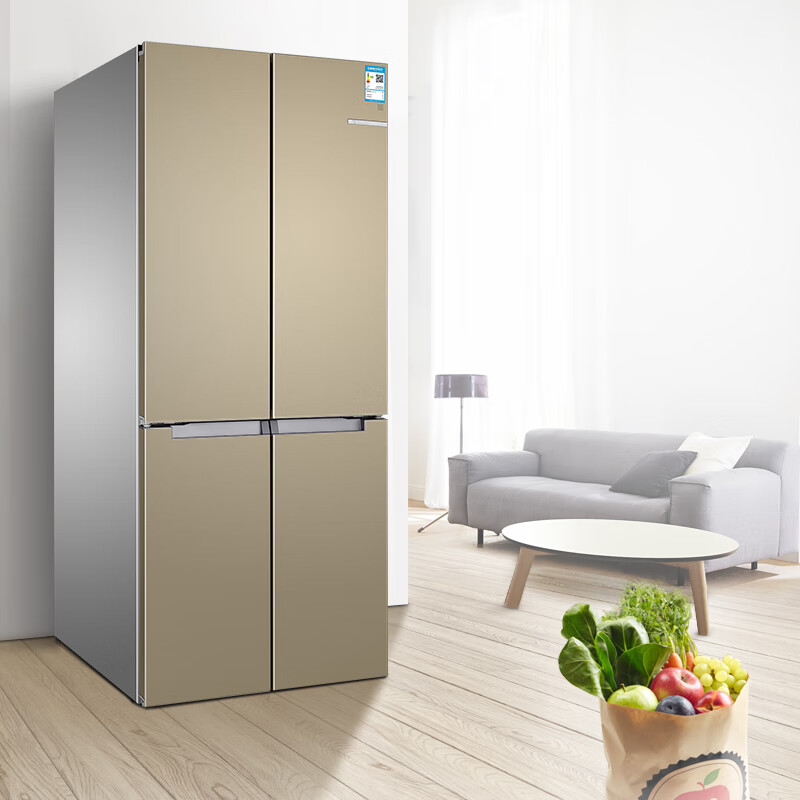 博世 BOSCH 481升 混冷变频 智能十字对开门冰箱 保鲜 不串味（流沙金） BCD-481W(KME49AQ0TI)