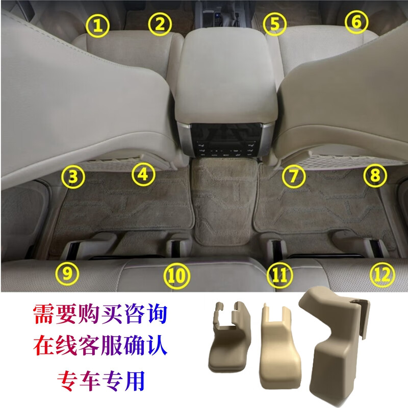 語森憶適用于霸道普拉多LC150前后排座椅腳飾蓋滑道軌道螺絲裝飾蓋罩子 9號(hào)-七座第二排10-20款