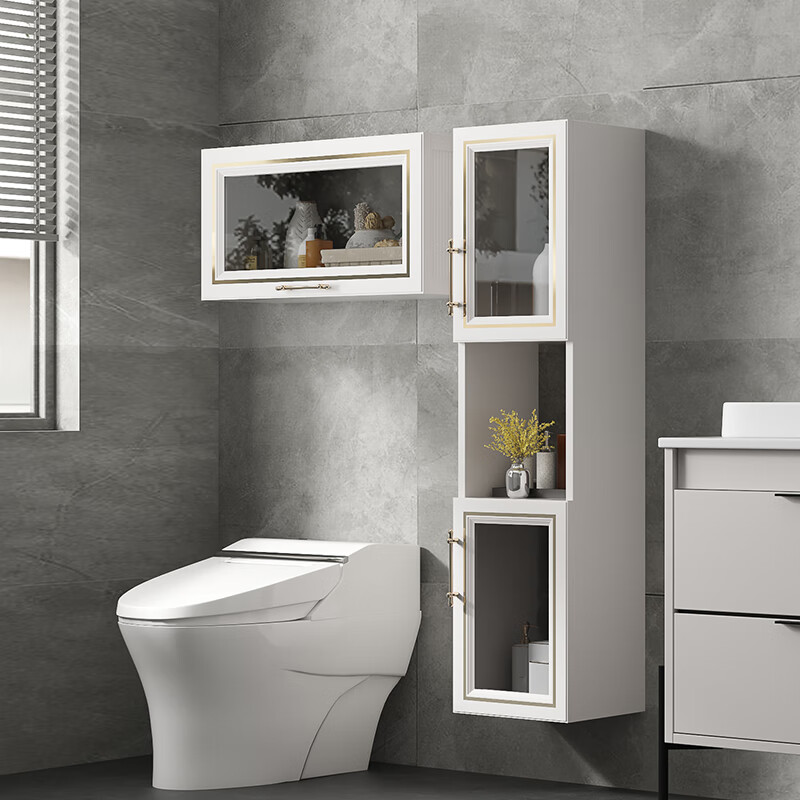 山头林村全铝吊柜防水太空铝马桶储物柜浴室墙壁柜挂墙免打孔现代简约