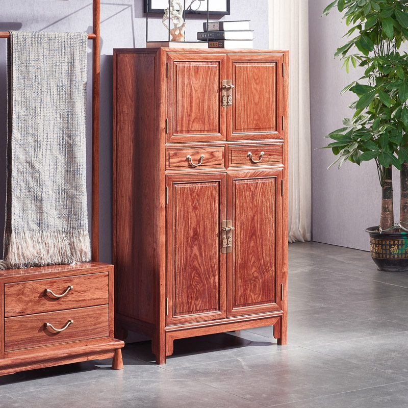 家具学名全实木衣橱现代中式小衣柜 新中式小户型四门衣柜卧室家 75*