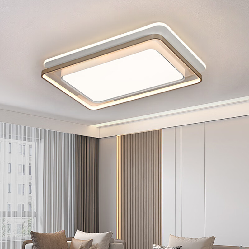 宏光照明现代简约吸顶灯客厅大灯智能灯具卧室餐厅灯LED房间灯 小方Z 55cm 36W变光 8-12m²适用
