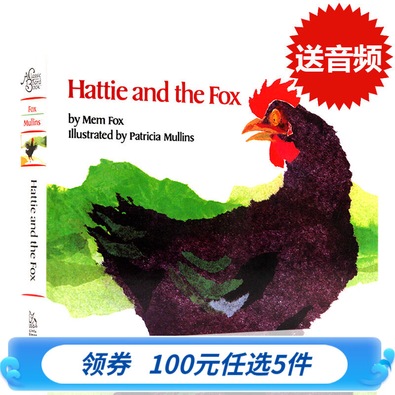 海蒂和狐狸 进口英文原版绘本 Hattie and the Fox 纸板书 廖彩杏书单 儿童图画书 名家Mem Fox 儿童启蒙认知家禽动物童书