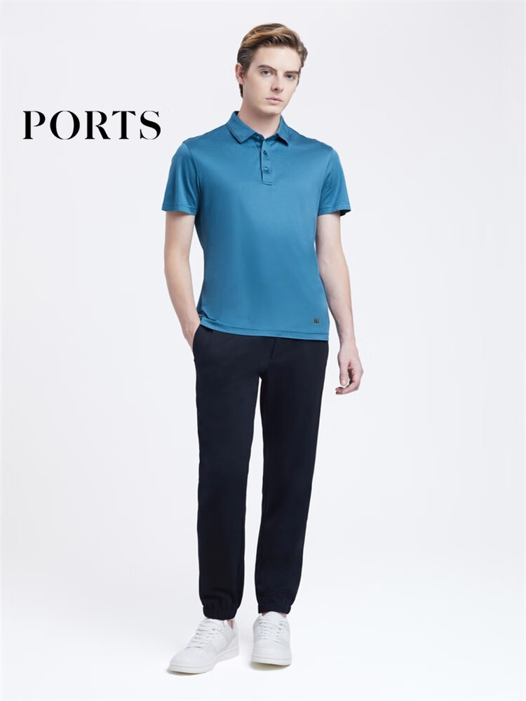 ports宝姿男装春季休闲舒适缝制款针织短袖polo衫md8n183pzt009 soft