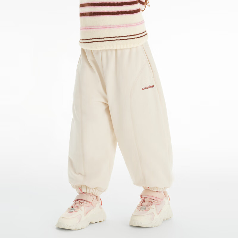 巴拉巴拉童装儿童长裤男童女童宝宝束脚裤子秋冬宽松百搭休闲裤 浅卡其50311 90 cm