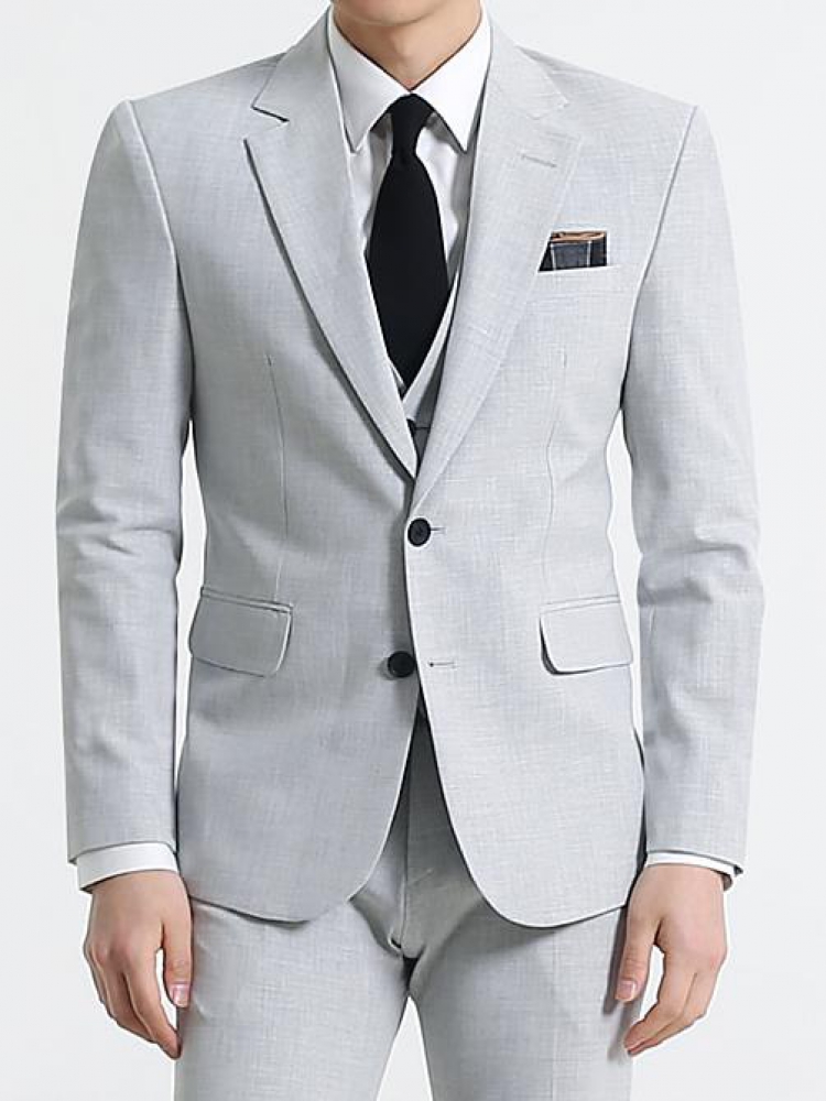 达斯琥(上门量体)量身定制手工西服男西服礼服定做商务西装套装浅灰色