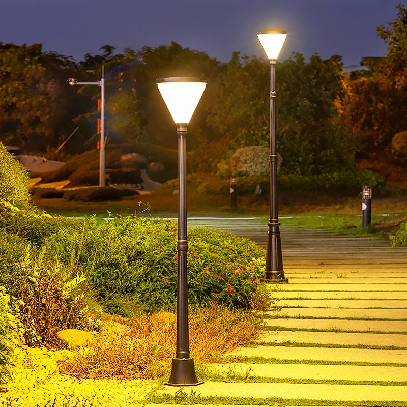 尊彩 太阳能灯户外庭院灯单头地灯室外防水高杆路灯家用现代简约光控
