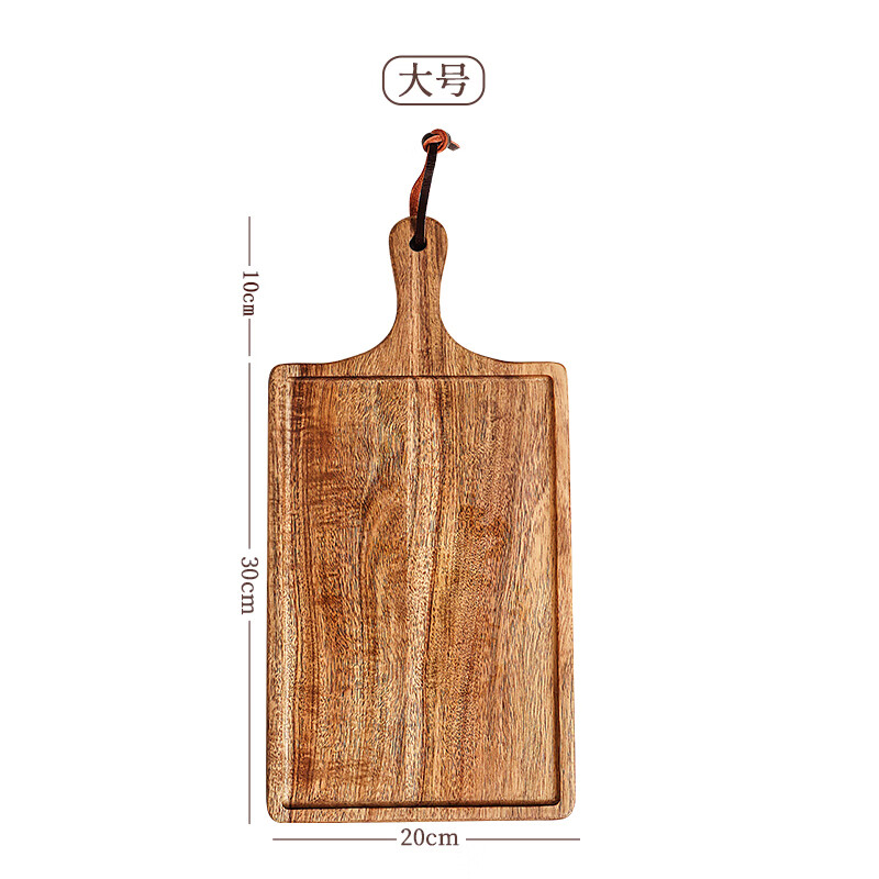 格娜斯（CRISTALGLASS）相思木牛排餐盘日式木质实木盘子牛扒木板披萨托盘餐具家用西餐盘 牛排盘大号