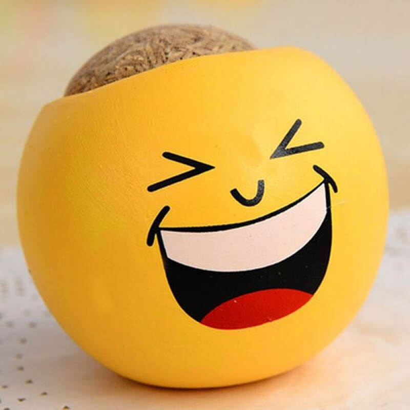 clcey草头娃娃迷你笑脸表情小草盆栽 创意办公室桌面小型植物可爱