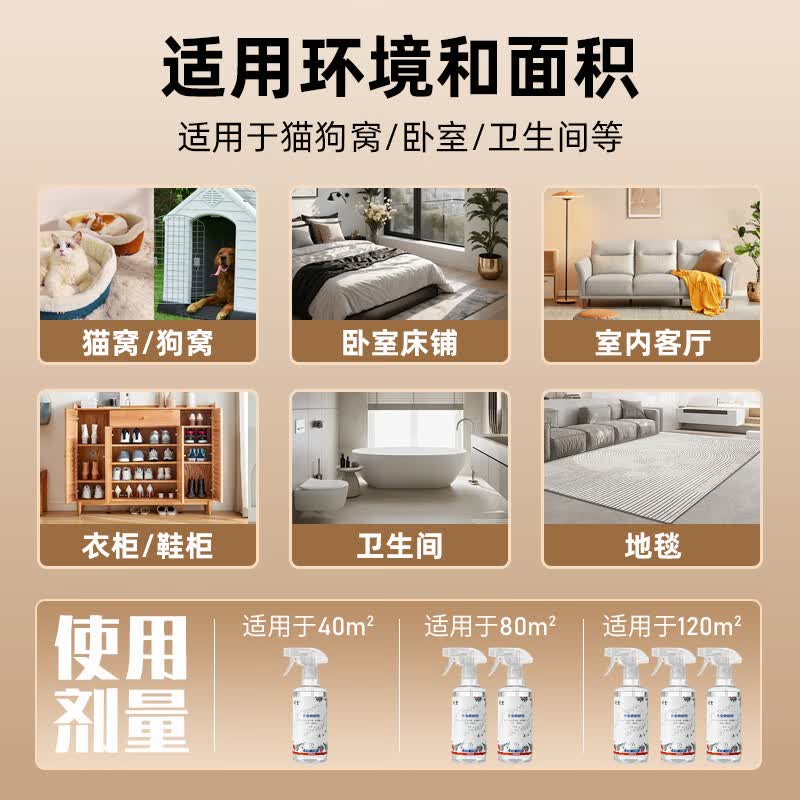 优士跳蚤床虱专用杀虫剂呋虫胺除蟑螂吸血虫喷雾家庭驱虫用狗窝驱虫药 2瓶家庭无感杀虫