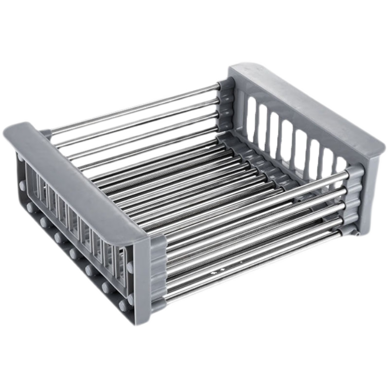 雅高厨房水槽沥水架可伸缩置物架沥水篮不锈钢洗碗池洗菜盆水池