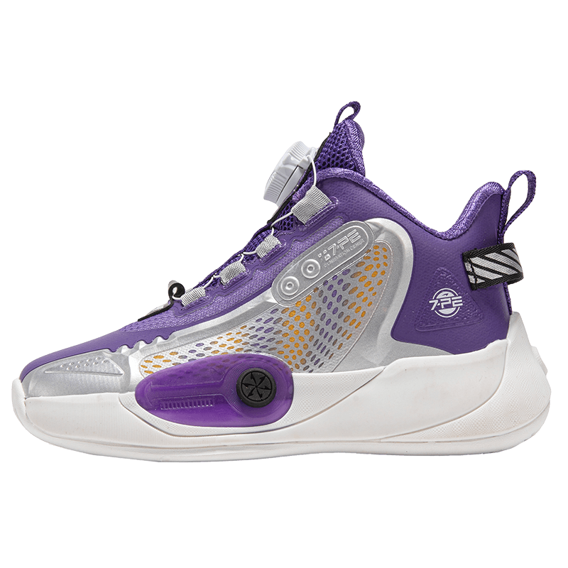 七波輝男童鞋專業(yè)兒童籃球鞋2026春季新款青少年防水皮面鞋男大童運動鞋 【四季雙網(wǎng)】紫/灰 37