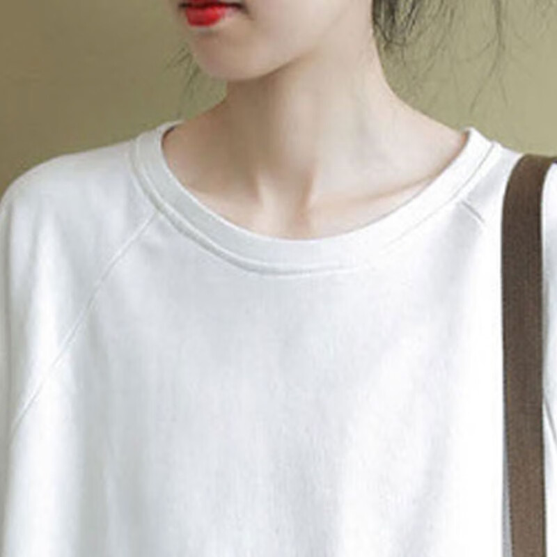 子牧棉麻秋装 女文艺百搭卫衣韩版宽松长袖外套显瘦长袖T恤上衣8671 黑色 M (建议105斤以内)