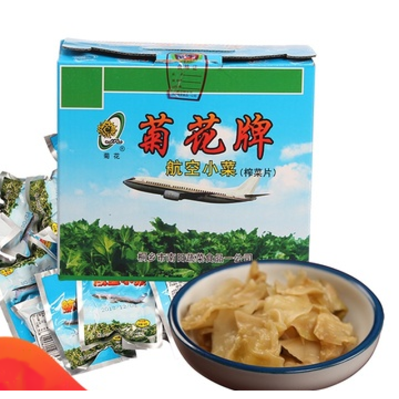 菊花桐乡航空榨菜片菊花牌航空休闲小菜小包装爽口鲜嫩榨菜18克*40包