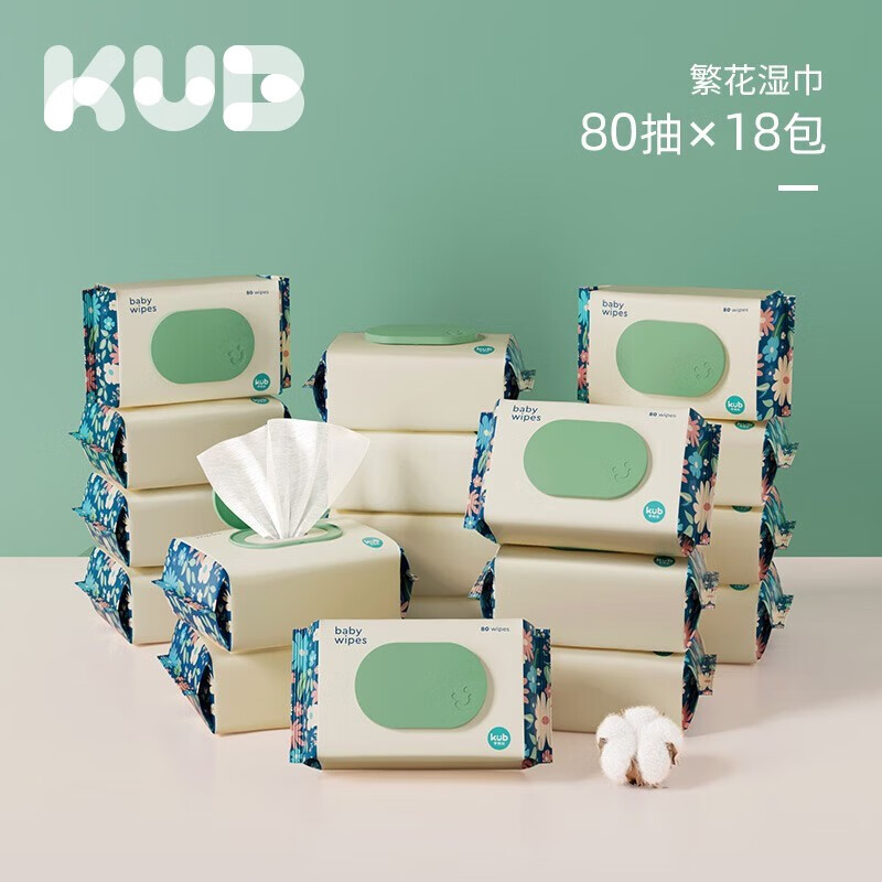 可优比（KUB）繁花湿巾婴儿湿纸巾宝宝手口巾新生儿家庭大包装可用 80抽*18包使用感如何?