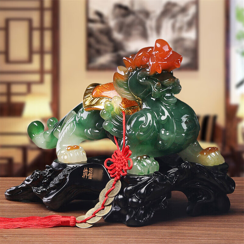 大号财运公貔貅右脚在前树脂艺术品开业礼品装饰摆件办公室前台客厅
