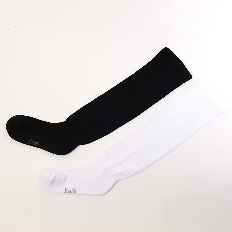 可代尔秋冬保暖宽松口袜加肥加大毛巾底糖尿病足防护袜过膝不勒男棉袜子 黑色 1双