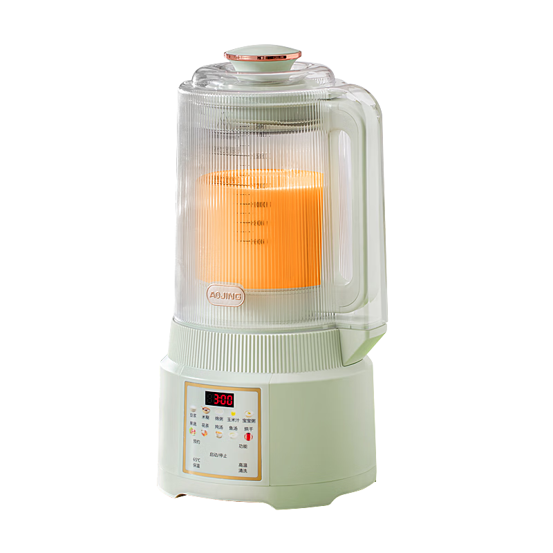 奥劲（AOJING）【真正免过滤+细腻不卡喉】德国破壁机豆浆机全自动免煮2025新款多功能五谷杂粮家用静音罩升级款 【轻音无渣干豆免泡+高温清洗除菌】薄荷绿