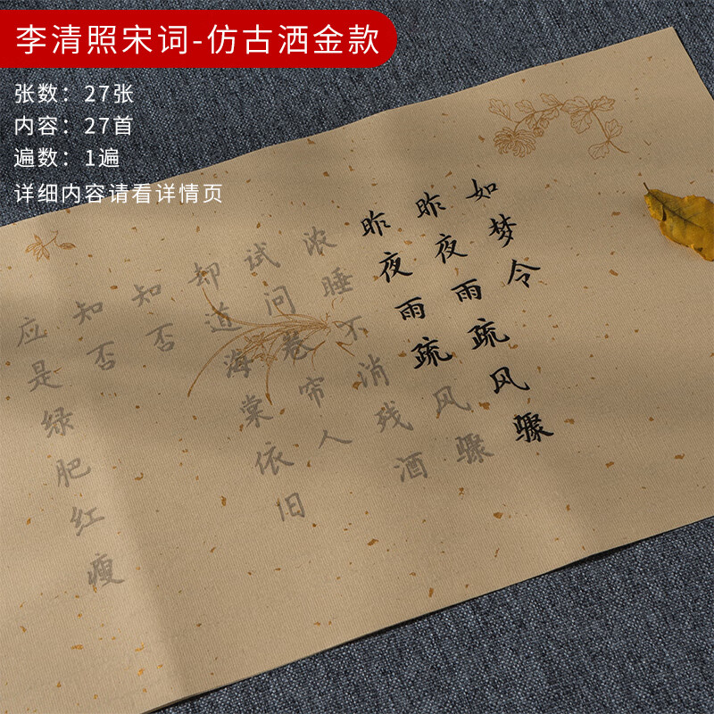 套装练字手抄唐诗李清照宋词描红字帖软笔练字帖毛笔书法专用练习宣纸