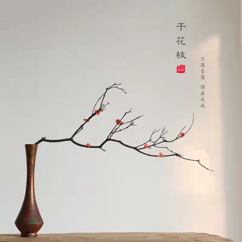 枯树枝装饰 干支枝梅花艺插花瓶器复古干干枝装饰摆件枯树枝禅意花束