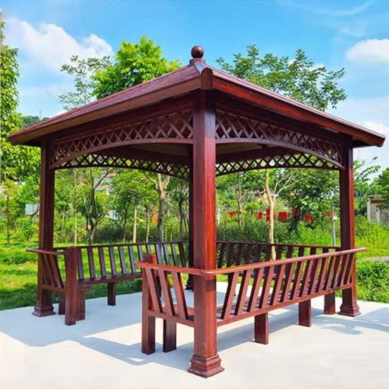 柚乐场  室外铝合金凉亭户外庭院新中式花园铝艺别墅景区长廊古建亭子