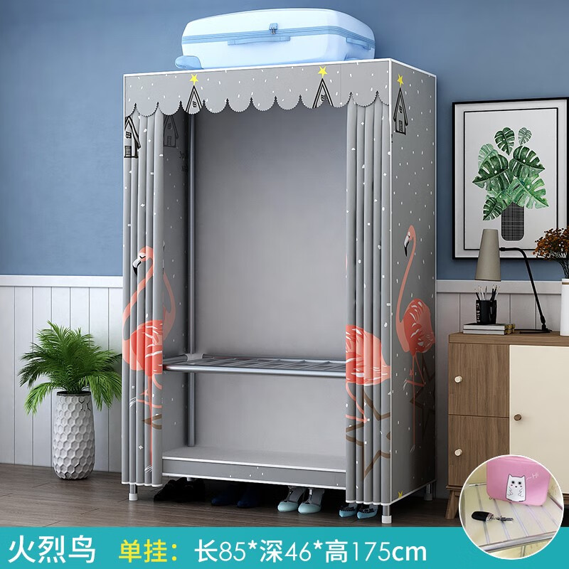 专挂长衣服的衣柜 出租屋木衣柜小衣橱婴幼儿专用2021年新款 花色