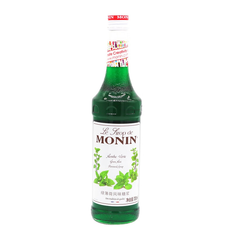 莫林(monin)绿薄荷糖浆700ml清凉浓缩莫吉托风味果露气泡水咖啡奶茶奶